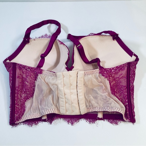Victoria's Secret 34D Very Sexy Push Up Demi Corset Bra Top Lace Bow Details - Picture 4 of 10